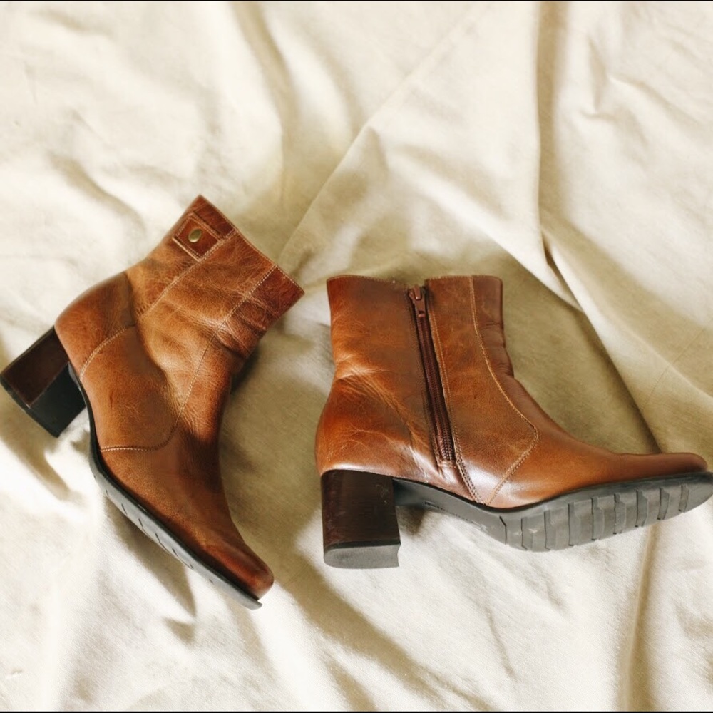 Brown Leather Booties